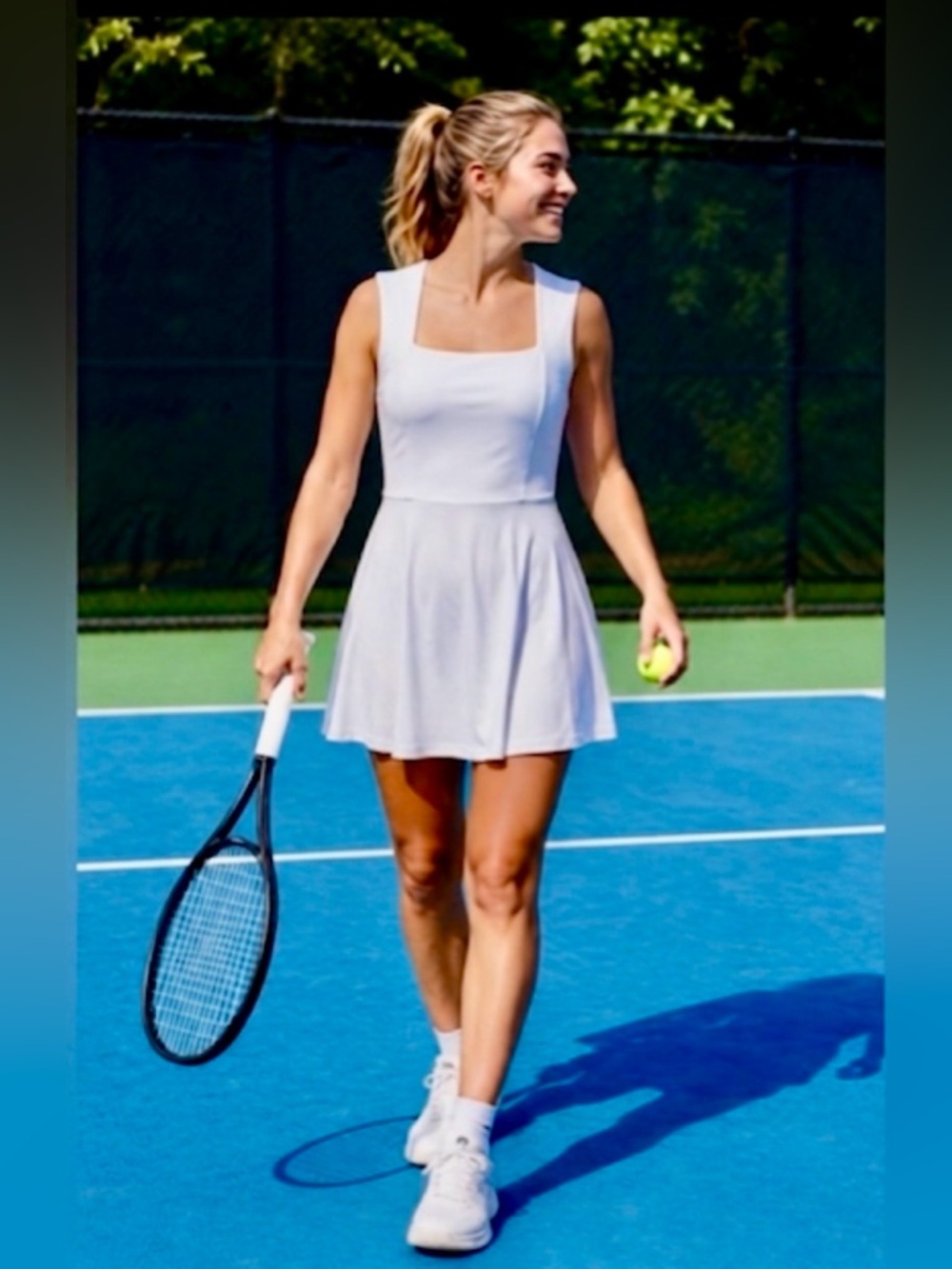 NWT French Connection Lula Ponte Skater Dress Summer White Built-In Shorts Med